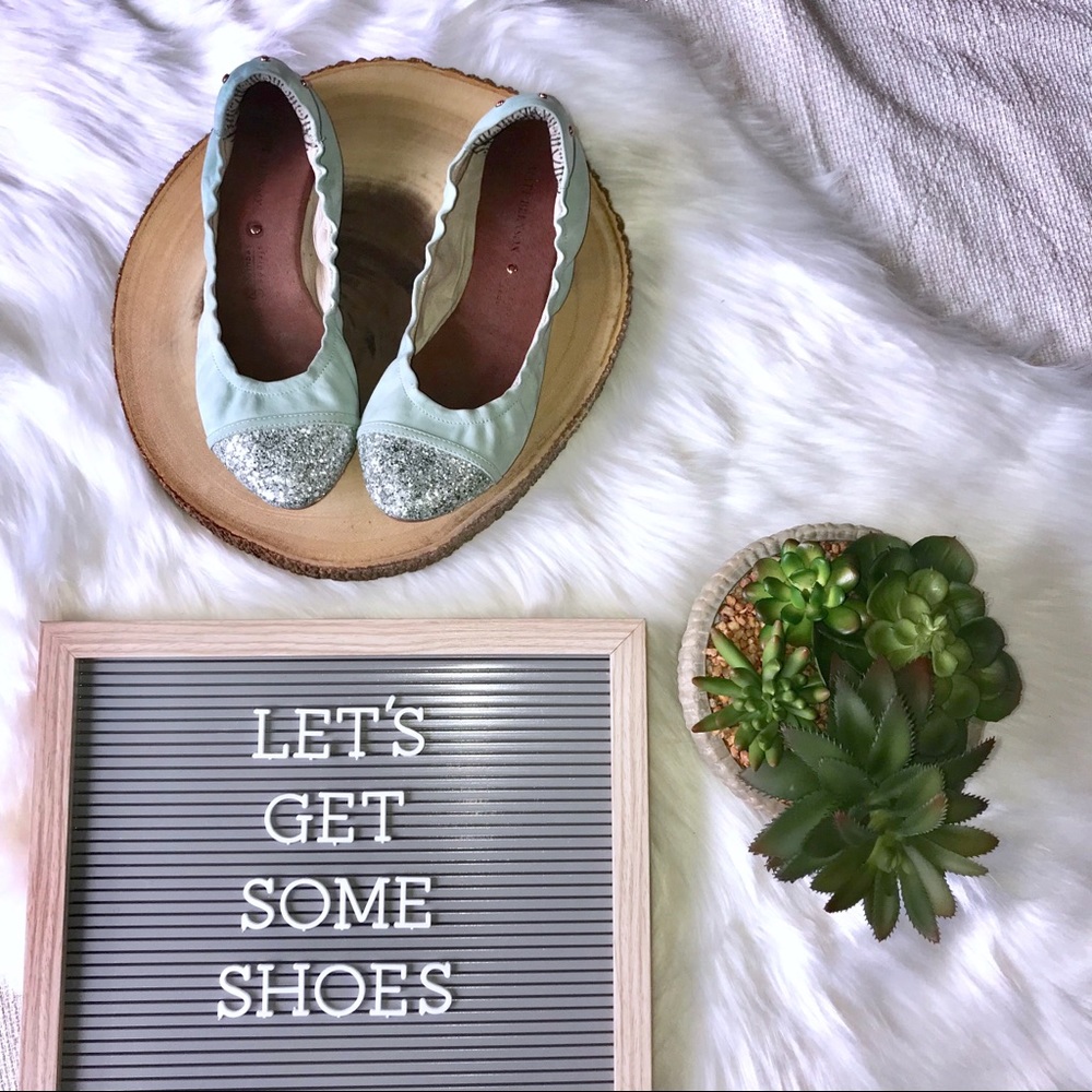 Matt Bernson 7 sky blue sequin ballet flats